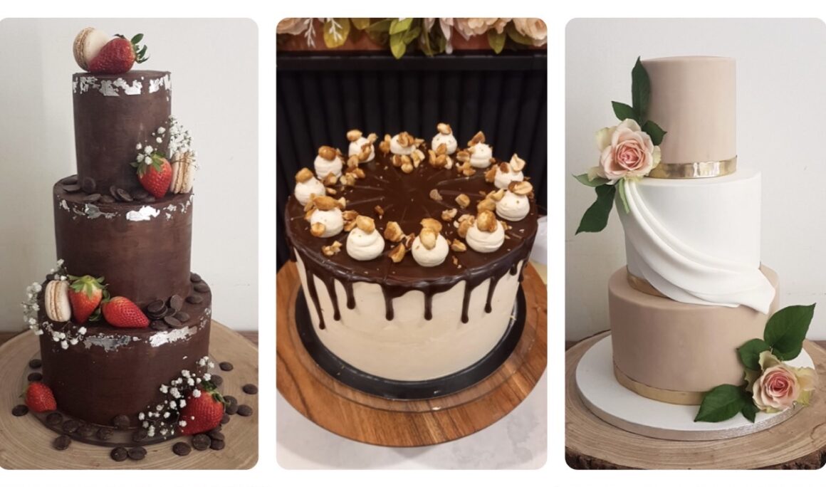 wedding cake authentique / layer cake snickers / wedding cake drapé rose